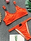 tanie Bikini-Damskie Bandeau (opaska na biust) Podstawowy Bikini Kostium kąpielowy Solidne kolory Bez ramiączek Stroje kąpielowe Kostiumy kąpielowe Biały Czarny Żółty Pomarańczowy / Seksowny