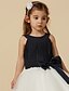 preiswerte Kleider für die Blumenmädchen-A-Linie Knie-Länge Blumenmädchenkleid Süßes Ballkleid Chiffon mit Schleife(n) Fit 3-16 Jahre