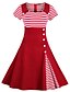 cheap Vintage Dresses-Women&#039;s Striped Daily Street chic Sheath Dress - Striped Square Neck Summer Black Red Navy Blue XL XXL XXXL