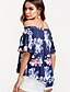 cheap Women&#039;s Blouses &amp; Shirts-Women&#039;s Going out Blouse - Floral Boat Neck Navy Blue