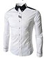 baratos camisas masculinas casuais-Homens Camisa Social Bloco de cor Colarinho Com Botões Branco Cinzento Manga Longa Diário Trabalho Básico Delgado Blusas Roupa de rua Negócio