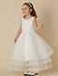 ieftine Morsiustytön mekot-Princess Tea Length Flower Girl Dress First Communion Cute Prom Dress Lace with Appliques Fit 3-16 Years