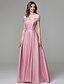 cheap Prom Dresses-A-Line Elegant Minimalist Pastel Colors Prom Formal Evening Dress Off Shoulder Sleeveless Floor Length Chiffon Satin with Bow(s) Embroidery 2020