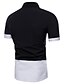 tanie Koszule męskie-Koszula Męskie Wzornictwo chińskie, Patchwork Stójka Kolorowy blok Czarno-biały Biały L / Krótki rękaw