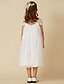 cheap Flower Girl Dresses-Sheath / Column Knee Length Flower Girl Dress First Communion Cute Prom Dress Chiffon with Pleats Fit 3-16 Years