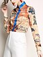 cheap Plus Size Tops-Women&#039;s Shirt Color Block Shirt Collar Khaki Daily Work Clothing Apparel / Long Sleeve