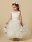 cheap Brudnäbbsklänningar-A-Line Knee Length Flower Girl Dress - Organza / Satin Sleeveless Jewel Neck with Sash / Ribbon by LAN TING BRIDE® / First Communion