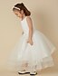 ieftine Morsiustytön mekot-Princess Tea Length Flower Girl Dress First Communion Cute Prom Dress Lace with Appliques Fit 3-16 Years