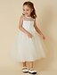 cheap Flower Girl Dresses-A-Line Tea Length Flower Girl Dress First Communion Cute Prom Dress Tulle with Sash / Ribbon Fit 3-16 Years