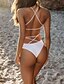 cheap Bikinis-Women&#039;s Basic Strapless White Yellow Bandeau Thong One-piece Swimwear Swimsuit - Solid Colored S M L White / Sexy