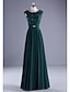 cheap Special Occasion Dresses-A-Line Elegant Dress Wedding Guest Floor Length Sleeveless Jewel Neck Chiffon with Crystals Appliques 2022