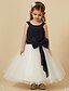 cheap Flower Girl Dresses-A-Line Knee Length Flower Girl Dress Cute Prom Dress Chiffon with Bow(s) Fit 3-16 Years