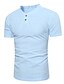 billiga Herr-T-shirts och brottarlinnen-Enfärgad T-shirt - Grundläggande Herr V-hals Marinblå L / Kortärmad