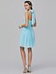 cheap Bridesmaid Dresses-A-Line Halter Neck Short / Mini Chiffon Bridesmaid Dress with Ruched