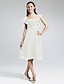 cheap Bridesmaid Dresses-A-Line Straight Neckline Knee Length Chiffon Bridesmaid Dress with Ruffles / Draping