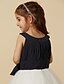 cheap Flower Girl Dresses-A-Line Knee Length Flower Girl Dress Cute Prom Dress Chiffon with Bow(s) Fit 3-16 Years