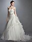 cheap Wedding Dresses-Ball Gown Wedding Dresses Sweetheart Neckline Court Train Lace Organza Strapless with Sash / Ribbon Beading Appliques 2021