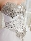 cheap Wedding Dresses-Ball Gown Wedding Dresses Sweetheart Neckline Cathedral Train Lace Over Tulle Strapless Sparkle &amp; Shine Floral Lace with Beading 2022