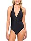cheap One-piece swimsuits-Women&#039;s Simple Halter Neck Bandeau High Waist One-piece Swimwear Swimsuit - Solid Colored S M L Black Royal Blue / Sexy