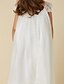 billige Blomsterpigekjoler-Sheath / Column Knee Length Flower Girl Dress First Communion Cute Prom Dress Chiffon with Pleats Fit 3-16 Years
