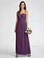 cheap Bridesmaid Dresses-Sheath / Column Bridesmaid Dress One Shoulder Sleeveless Elegant Ankle Length Georgette with Criss Cross