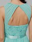 cheap Cocktail Dresses-Ball Gown Elegant Pastel Colors Homecoming Cocktail Party Dress Jewel Neck Sleeveless Short / Mini Chiffon Lace with Sash / Ribbon Beading 2020