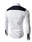 cheap Men&#039;s Casual Shirts-Men&#039;s Shirt Color Block Button Down Collar White Gray Long Sleeve Daily Work Basic Slim Tops Streetwear Business