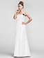 cheap Bridesmaid Dresses-Sheath / Column Straps Floor Length Taffeta Bridesmaid Dress with Ruched / Flower