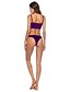 tanie Bikini-Damskie Podstawowy Pasek Z odsłoniętymi ramionami Granatowy Fioletowy Wrap Dół typu Cheeky Bikini Stroje kąpielowe - Solidne kolory Łuk M L XL Granatowy / Seksowny