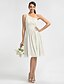 cheap Bridesmaid Dresses-Sheath / Column One Shoulder Knee Length Chiffon Bridesmaid Dress with Sash / Ribbon / Ruched / Side Draping