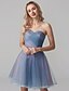 cheap Special Occasion Dresses-A-Line Cute Homecoming Prom Dress Sweetheart Neckline Sleeveless Short / Mini Tulle with Sash / Ribbon Criss Cross 2020