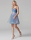 cheap Special Occasion Dresses-A-Line Cute Homecoming Prom Dress Sweetheart Neckline Sleeveless Short / Mini Tulle with Sash / Ribbon Criss Cross 2020