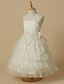 cheap Flower Girl Dresses-Ball Gown Ankle Length Flower Girl Dress First Communion Cute Prom Dress Lace with Bow(s) Fit 3-16 Years