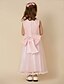 cheap Flower Girl Dresses-A-Line Tea Length Lace / Tulle Sleeveless Jewel Neck with Sash / Ribbon / Bow(s)