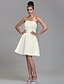 cheap Bridesmaid Dresses-A-Line Strapless Knee Length Satin Bridesmaid Dress with Draping Ruched by LAN TING BRIDE®