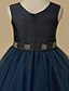 tanie Sukienki dla małych druhen-Princess Knee Length Flower Girl Dress Cute Prom Dress Taffeta with Sash / Ribbon Fit 3-16 Years