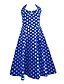 cheap Vintage Dresses-Women&#039;s A-Line Dress Sleeveless Polka Dot Backless Summer Halter Neck Plus Size Vintage Party Black Red Blue S M L XL XXL 3XL