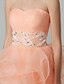 cheap Special Occasion Dresses-A-Line Cute Homecoming Cocktail Party Dress Strapless Sleeveless Knee Length Satin with Sequin 2020