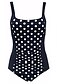 cheap One-piece swimsuits-Women&#039;s Plus Size Vintage One-piece Swimsuit Print Polka Dot Strap Swimwear Bathing Suits Black