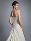 cheap Wedding Dresses-Wedding Dresses A-Line Strapless Sleeveless Chapel Train Taffeta Bridal Gowns With Beading Appliques 2024