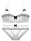 cheap Bra &amp; Panty sets-Women&#039;s Lace Backless Racerback Push-up Underwire Bra Demi-cup Bra &amp; Panty Set Jacquard Solid Colored Embroidered Plus Size Cotton Daily Wine White Black / Bow