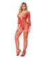 ieftine Lenjerie Sexy-Pentru femei Plasă Erotic Costume Pijamale Jacquard Negru / Roșu-aprins Mărime unică