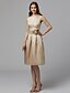Χαμηλού Κόστους Φορέματα ειδικών περιστάσεων-Γραμμή Α Λουλουδάτο Φόρεμα Κοκτέιλ Πάρτι Χοροεσπερίδα Μέχρι το γόνατο Αμάνικο Με Κόσμημα Σατέν με Που καλύπτει Λουλούδι 2024