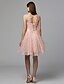 cheap Cocktail Dresses-A-Line Cute Dress Homecoming Cocktail Party Short / Mini Sleeveless Illusion Neck Lace with Beading Appliques 2024