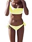 abordables Bikinis-Mujer Bañadores Bikini Traje de baño A Rayas Amarillo Rosa Rojo Azul Piscina Venda Cuello halter Trajes de baño Básico