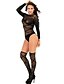 cheap Sexy Lingerie-Women&#039;s Mesh Erotic Suits Nightwear Jacquard Black One-Size / Crew Neck