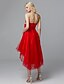 Χαμηλού Κόστους Κοκτέιλ Φορέματα-Γραμμή Α Κινέζικο Στυλ Ανοικτή Πλάτη Καλωσόρισμα Κοκτέιλ Πάρτι Φόρεμα Στράπλες Αμάνικο Ασύμμετρο Δαντέλα Τούλι με Δαντέλα Φιόγκος(οι) 2020