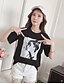 cheap Women&#039;s T-shirts-Women&#039;s Loose T-shirt - Solid Colored / Portrait Print / Summer