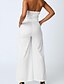 cheap Women&#039;s Jumpsuits &amp; Rompers-Women&#039;s Split Party Sexy White Yellow Jumpsuit, Solid Colored Split L XL XXL Cotton Sleeveless