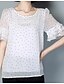 preiswerte Blusen und Hemden für Damen-Damen Übergrössen Punkt Rüsche Druck Lose Bluse Grundlegend Street Schick Alltag Arbeit Weiß / Rosa / Marineblau